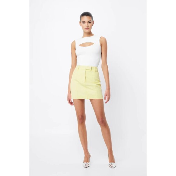 MOSSMAN Solis Mini Skirt in Lemon Sorbet Yellow - Picture 2 of 5